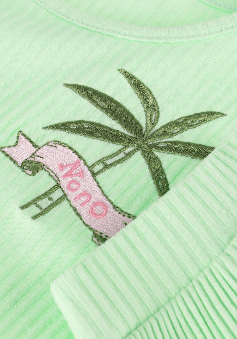 NONO groene nono t-shirt komy rib jersey tshirt with knot