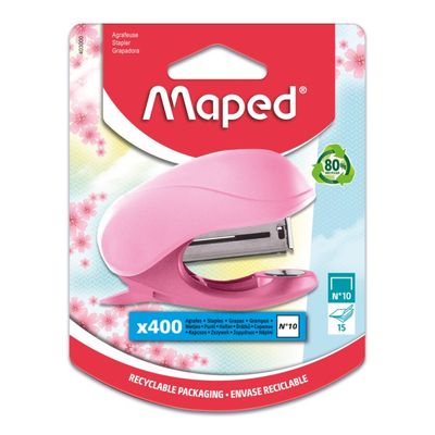 Maped - Mini agrafeuse Vivo Pastel - agrafes n°10 - disponible dans différentes couleurs