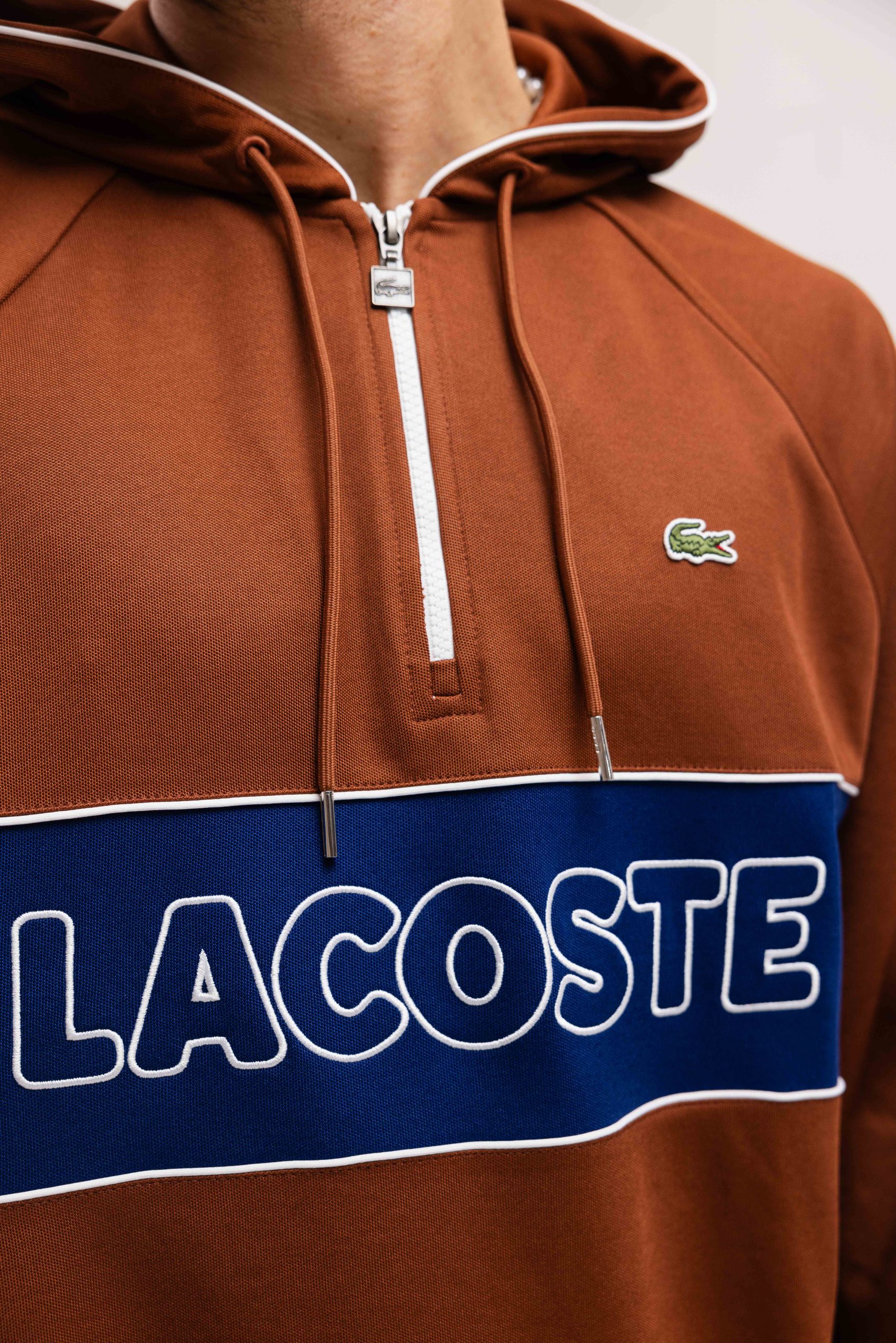 Lacoste Paris Relaxed Hoodie Heren Bruin