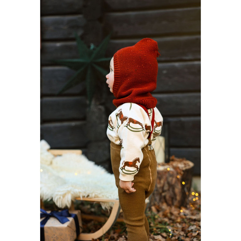 Køb Silly Silas Acorn Brown With Maple Leaf Footed Strømpebukser Christmas Edition