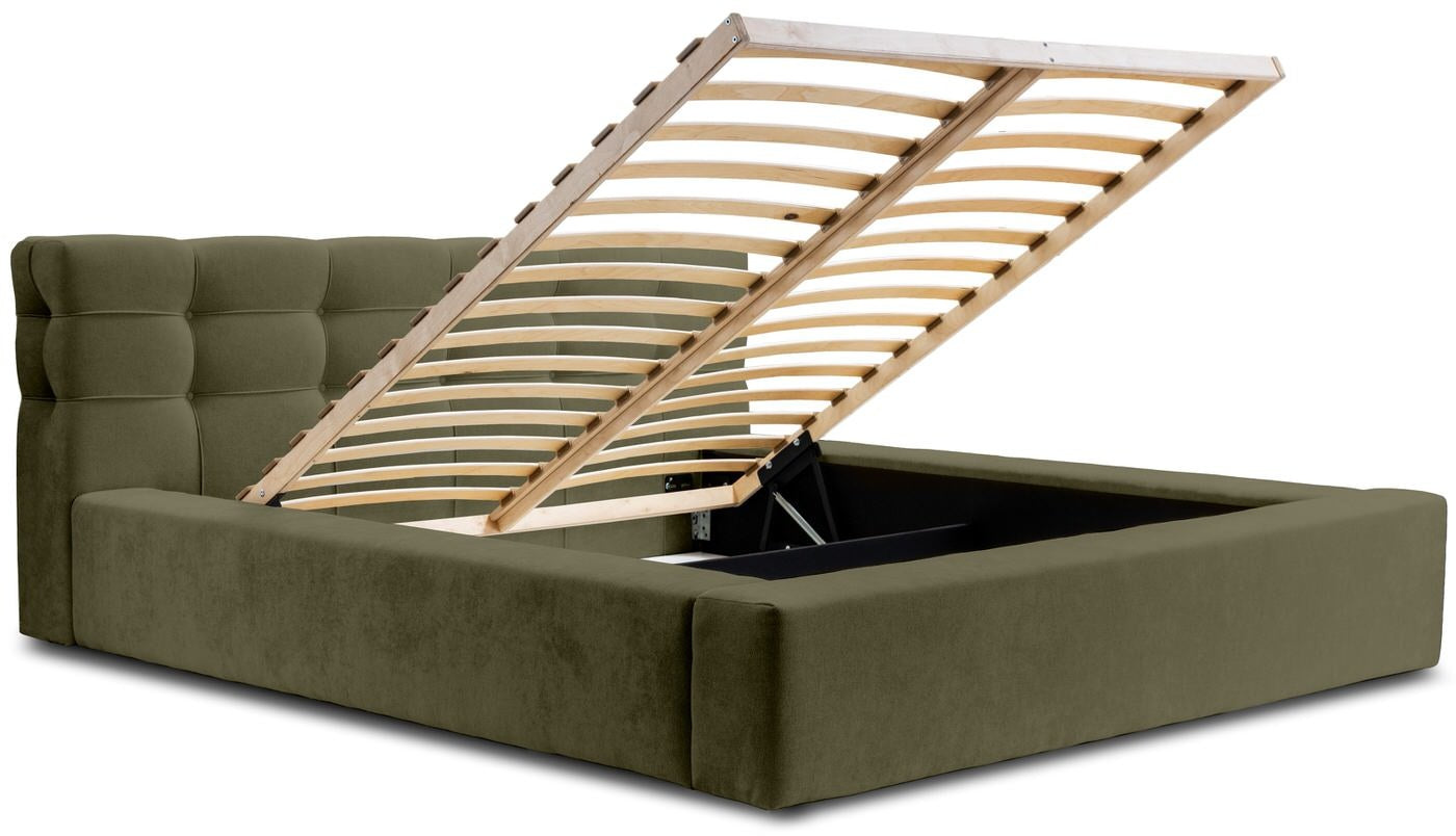 Trae Mobler Grace 140 x 200 cm Gestoffeerd Bed Bosgroen