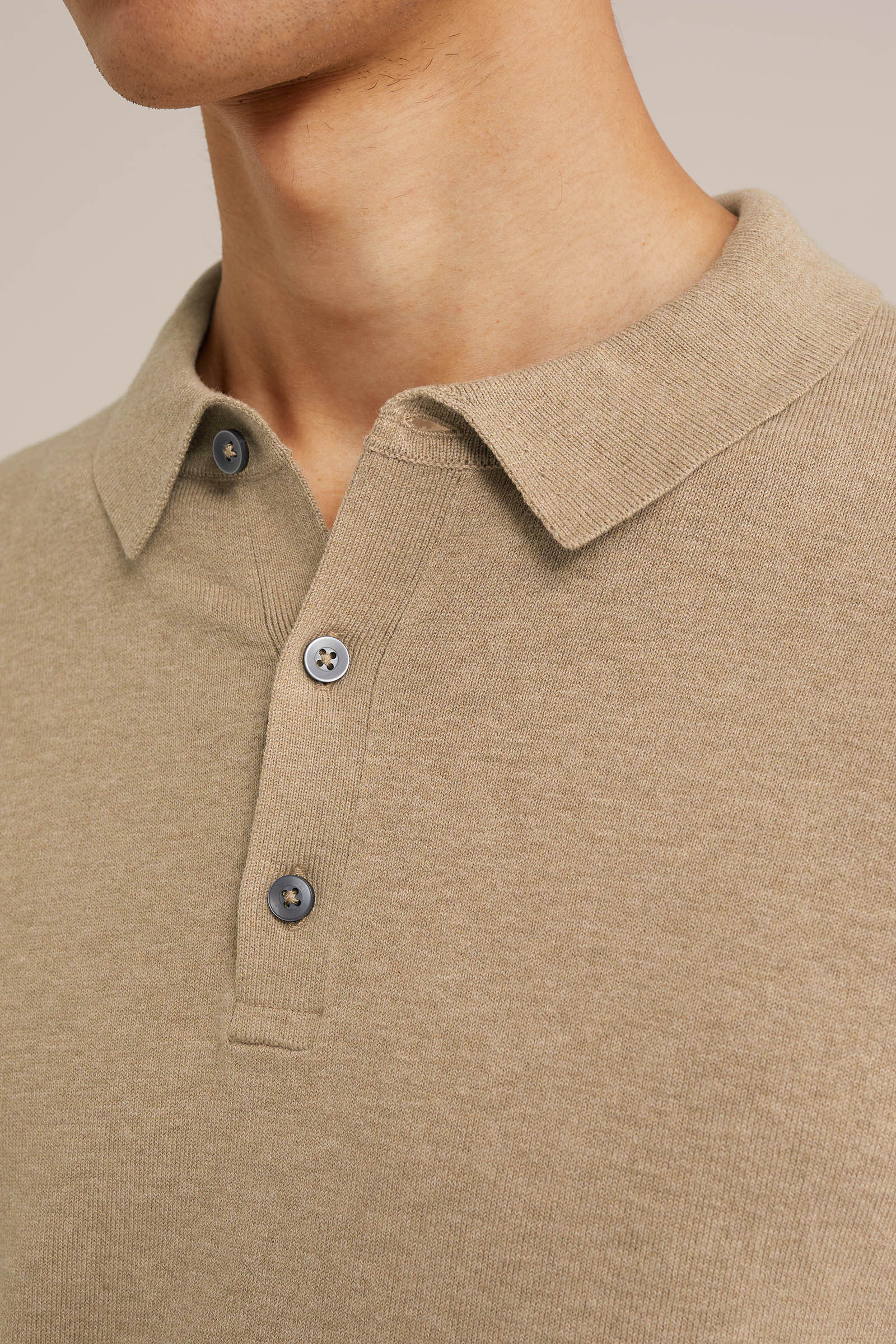 fijngebreide polo Fundamentals Caramel