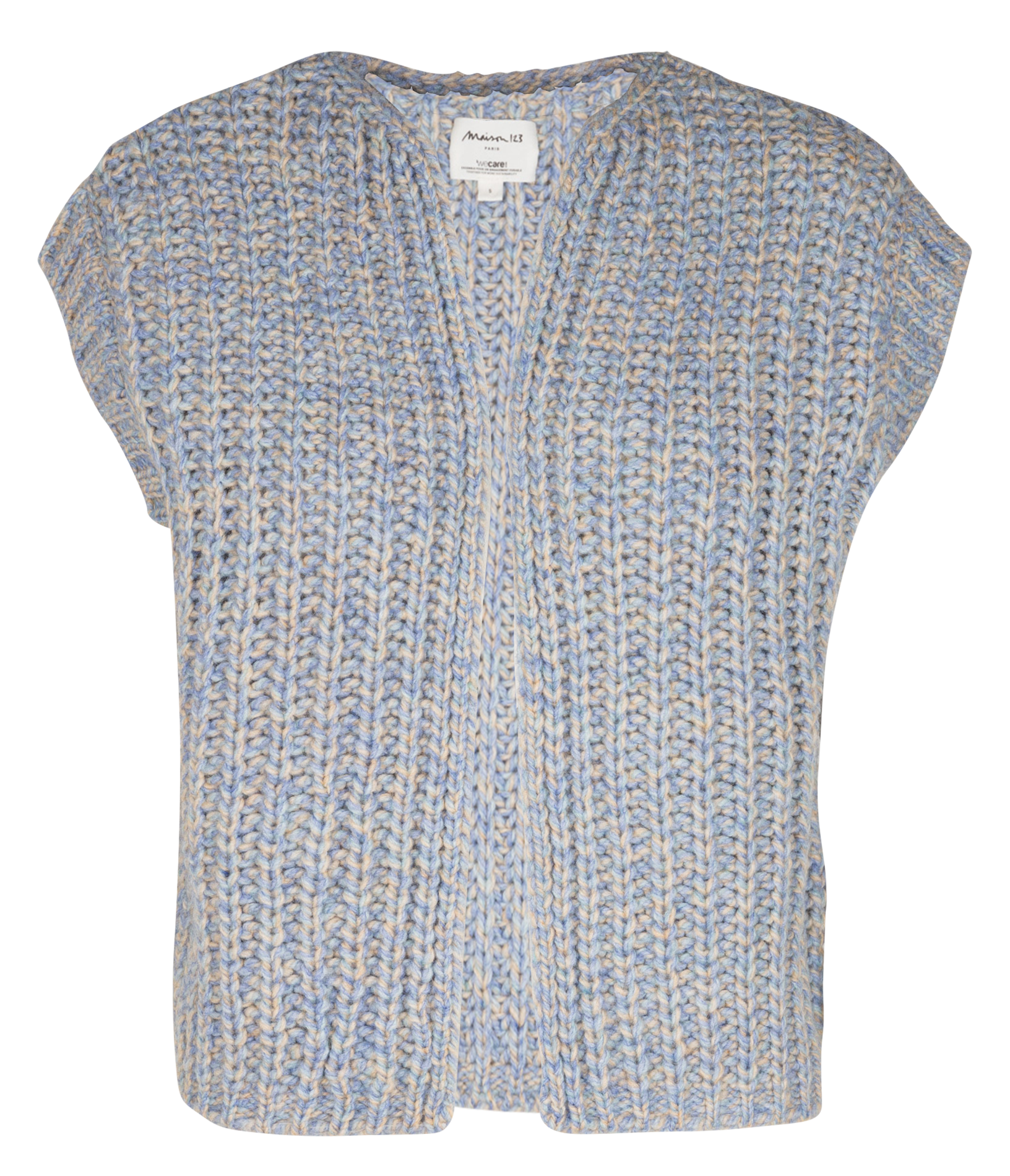 CLAUDIA - Gilet en laine mélangée| Bleu
