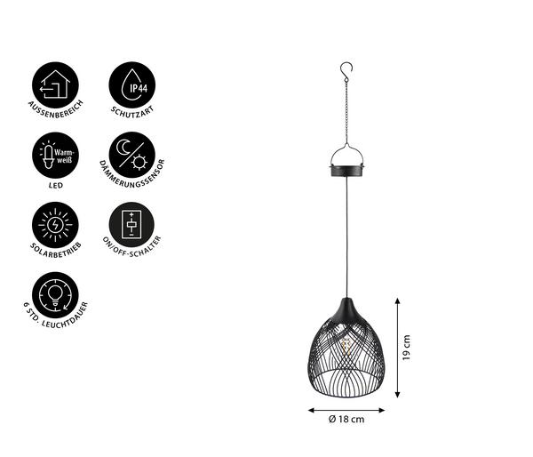 Dehner Solar-Lampe Romy, ca. Ø18/H19 cm