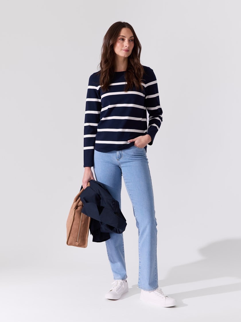 Lucilla stripet genser Navy Blazer