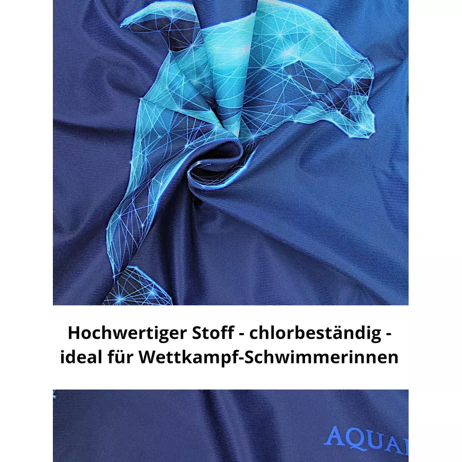 Aquarti Mädchen Badeanzug Chlorresistent Muscleback Wassersport blau Modell 1