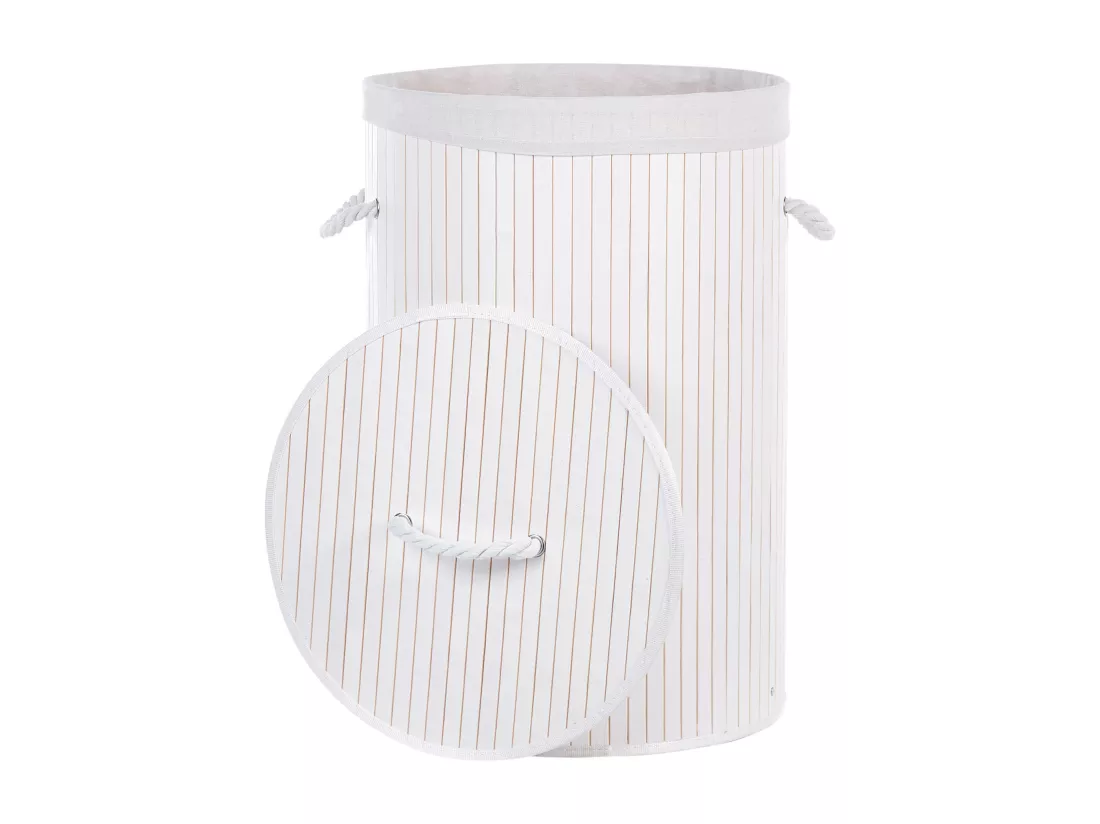 Panier en bambou blanc 60 cm SANNAR