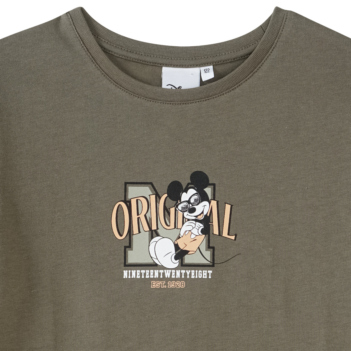 Jonas Nielsen Micky Maus T-Shirt mit Rücken-Print oliv
