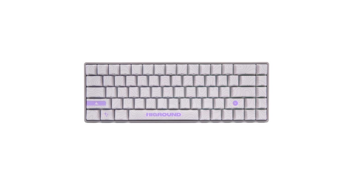 HigroundPerformance Base 65 Keyboard - RETROSUPER, gaming toetsenbord  (Wit, US lay-out, Gateron KS-37B, 65%, RGB leds, Dye-sub PBT, Hot-swap)