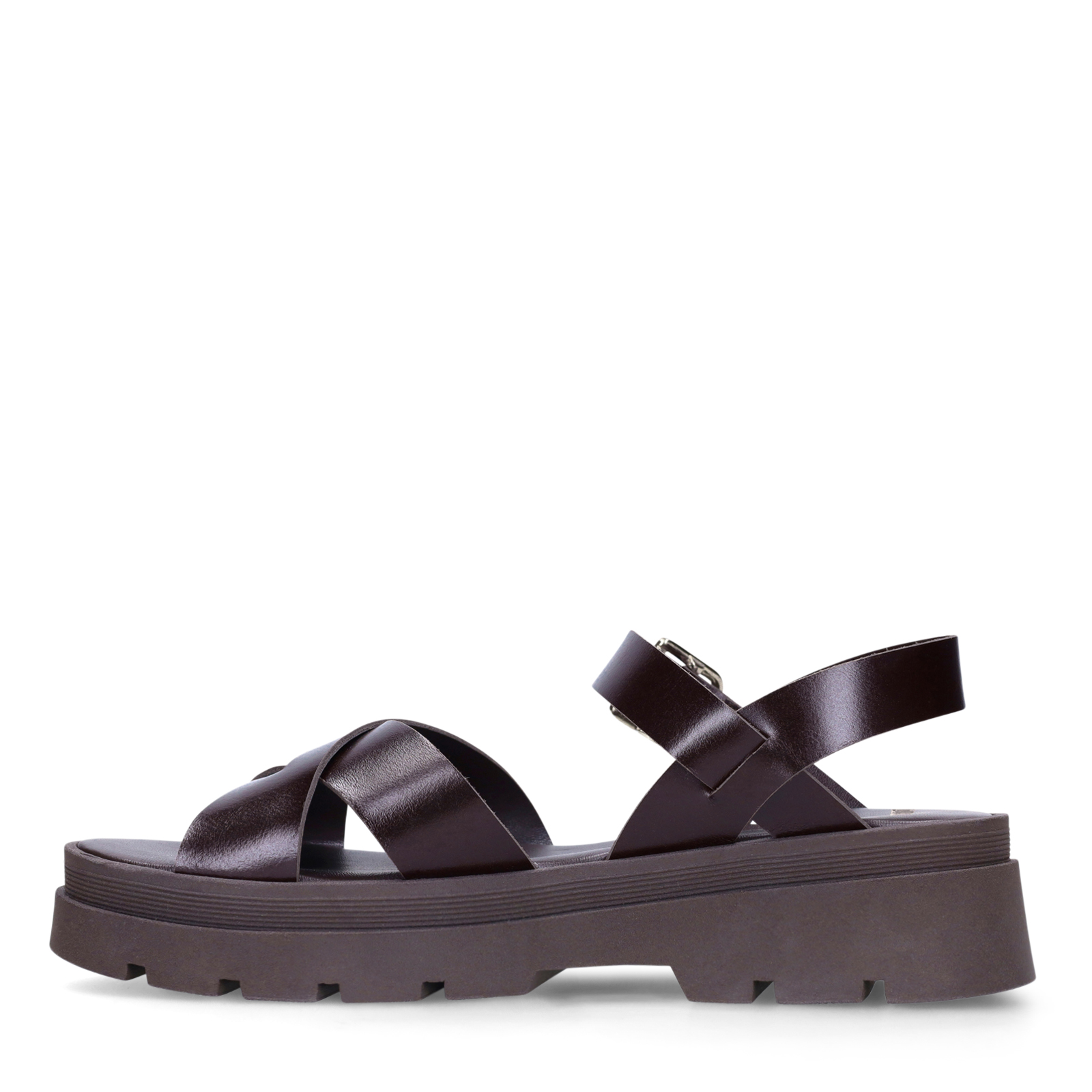 Bruine leren sandalen