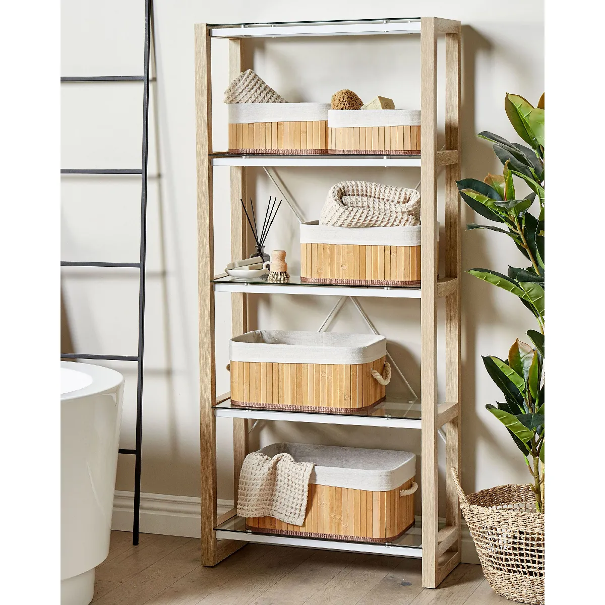 Beliani TALPE - Lot de 5 paniers en bambou