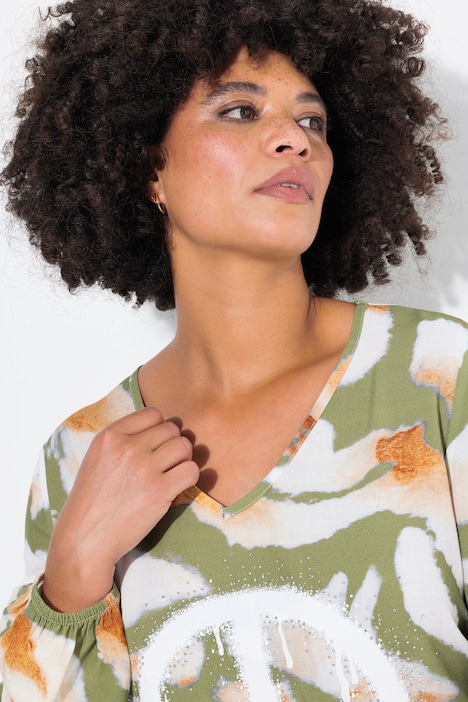 Tunika, A-Linie, Batik-Muster, Peace-Zeichen