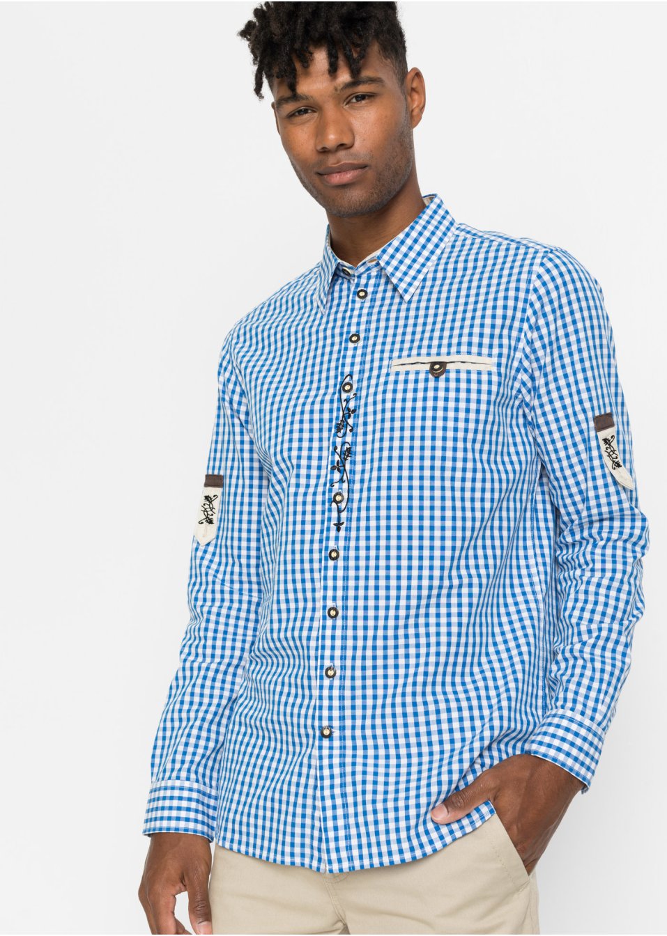 Chemise bavaroise avec manches retroussables
