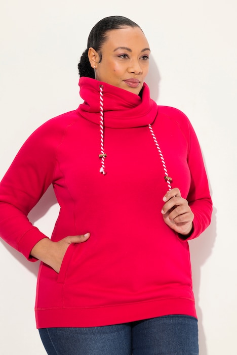 Sweatshirt, weiter Stehkragen, Taschen, Raglan-Langarm