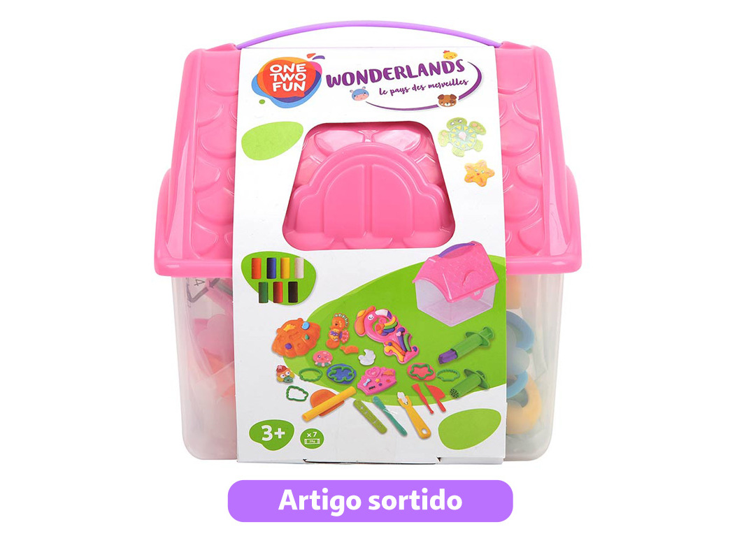 CASINHA COM PLASTICINA NATURAL ONE TWO FUN MODELOS SORTIDOS