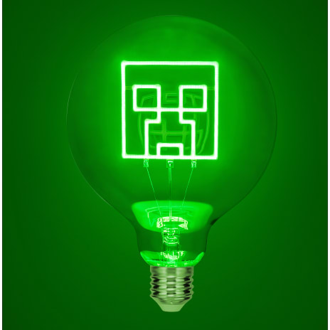 Minecraft Creeper LED neon pære - grøn