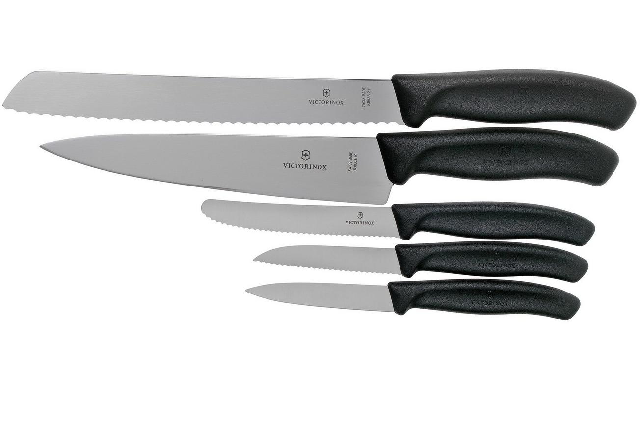 Victorinox SwissClassic 6.7133.5G 5-delige keukenmessenset, zwart