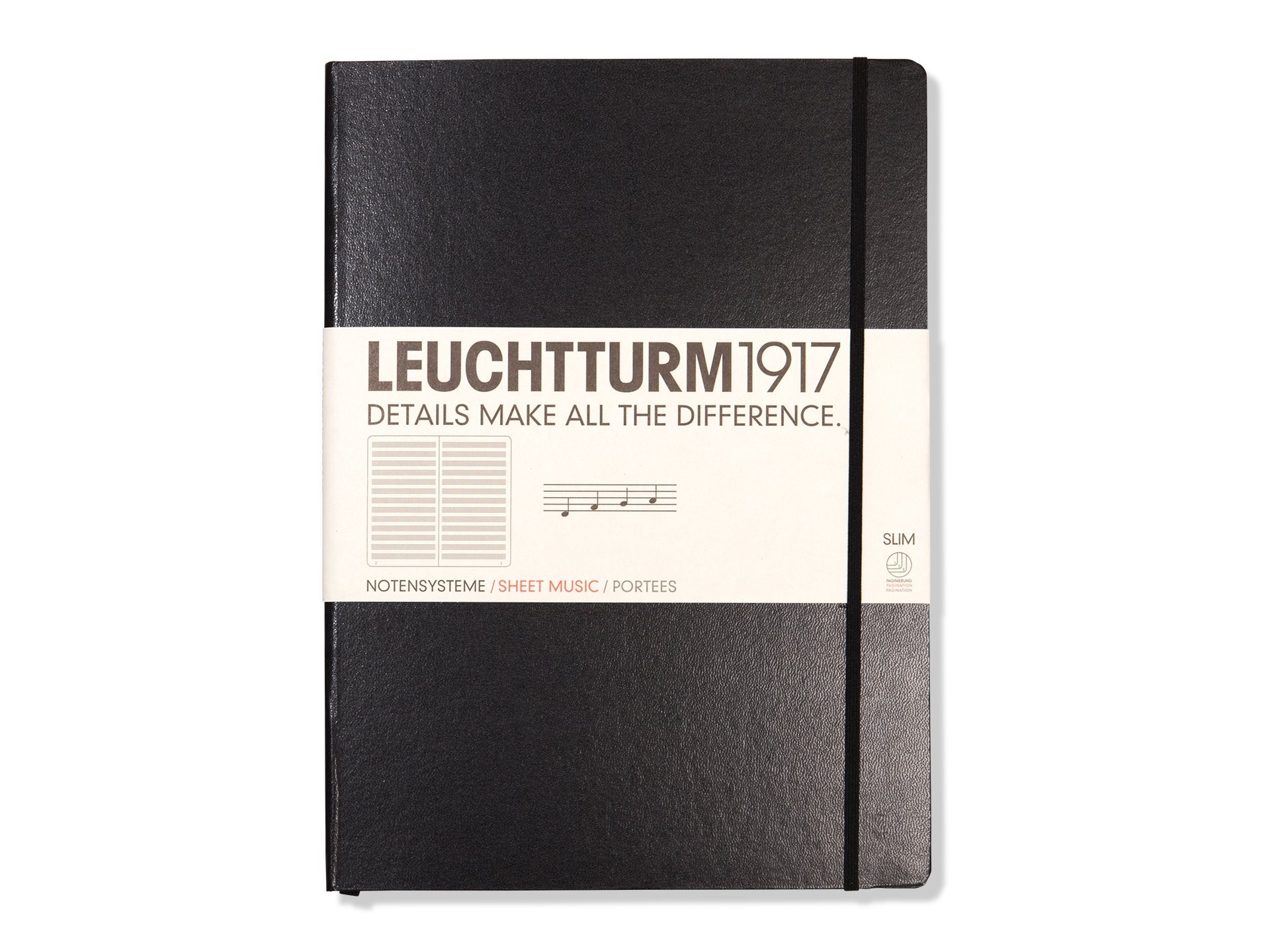 Leuchtturm Notizbuch mit Notenlinien, Hardcover