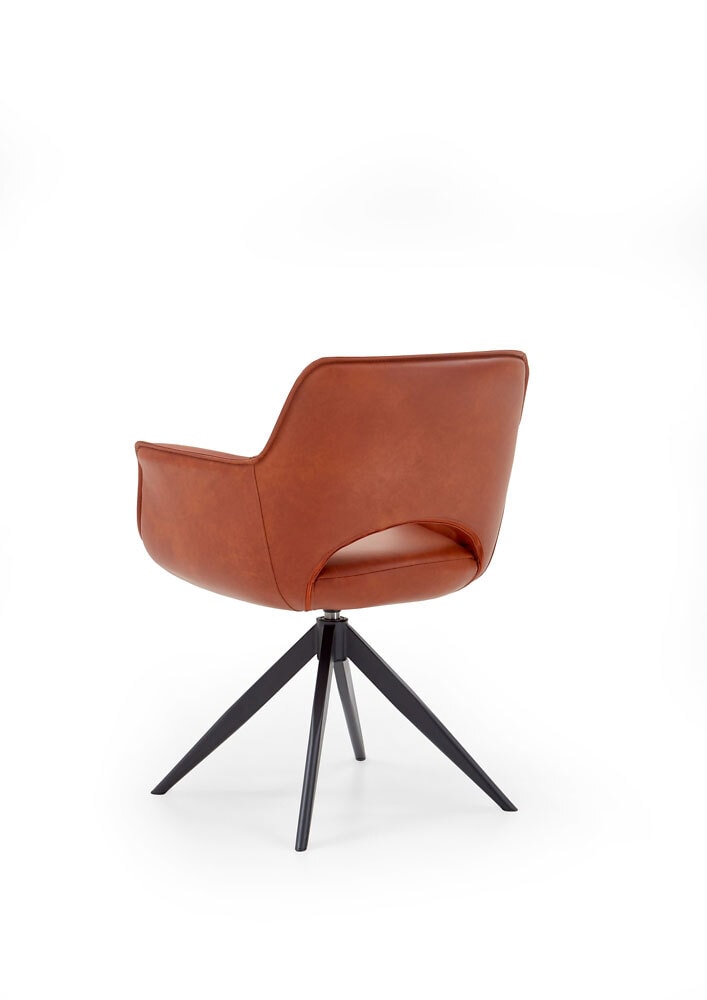 Stuhl CHESTER mit Armlehnen Leder Cognac/schwarz
