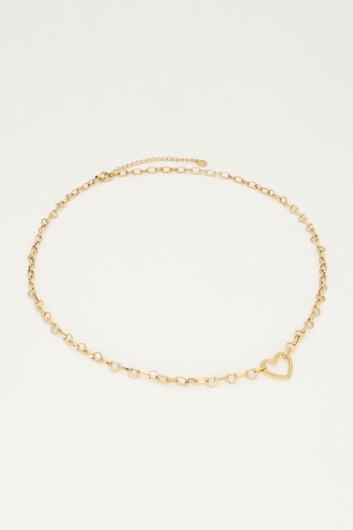 Schakelketting met klein open hart bedel