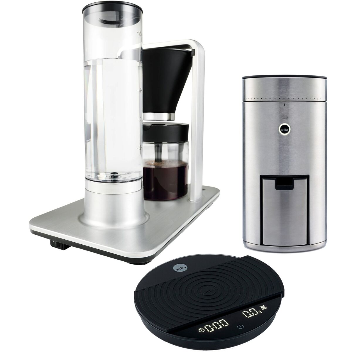 Kaffemaskin WSP-2A + kaffekvern WSFB-100S + kjøkkenvekt