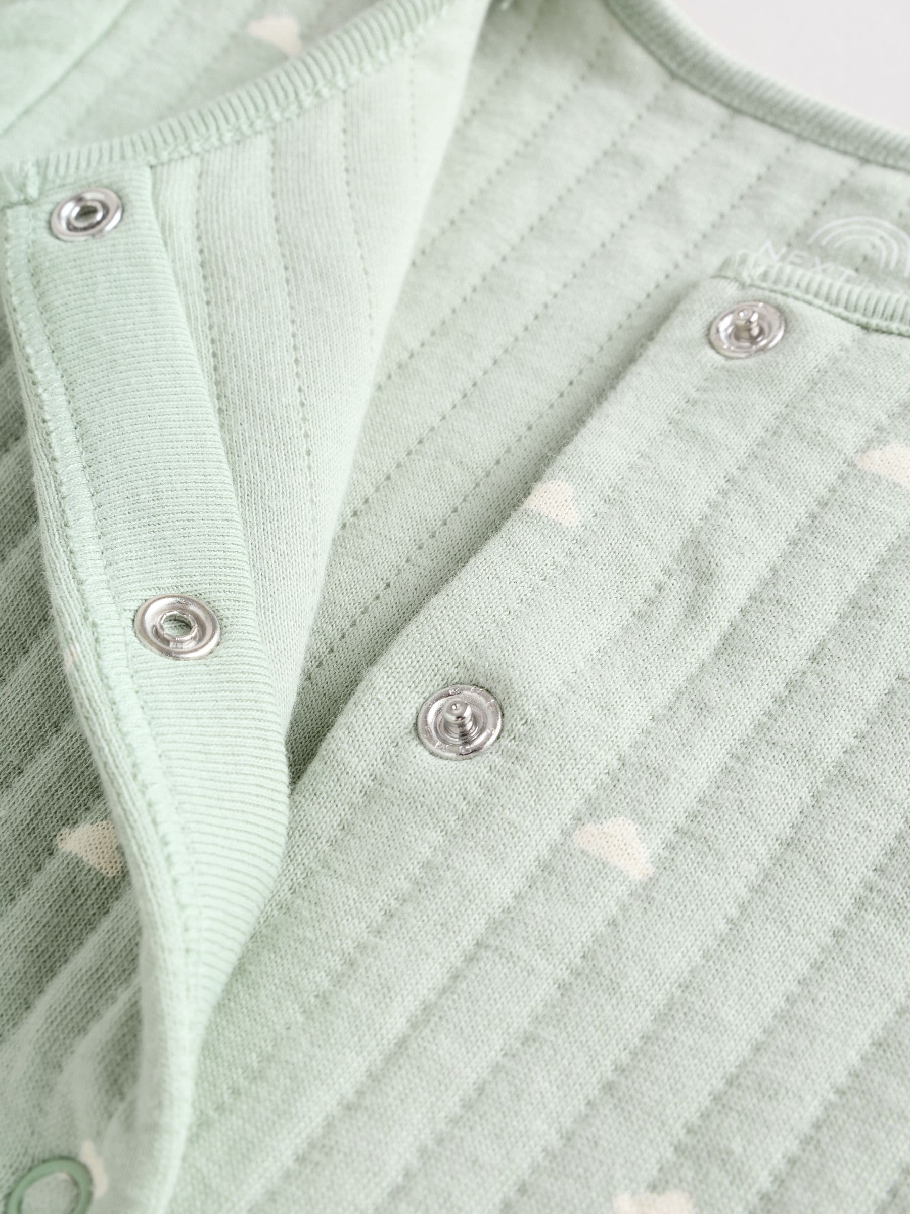 Grijs-groen - Baby Quilted Sleepsuits 2 Pack