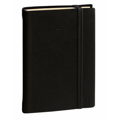 Agenda à élastique Silk President Prestige - 1 semaine sur 2 pages - 21 x 27 cm - noir - Quo Vadis