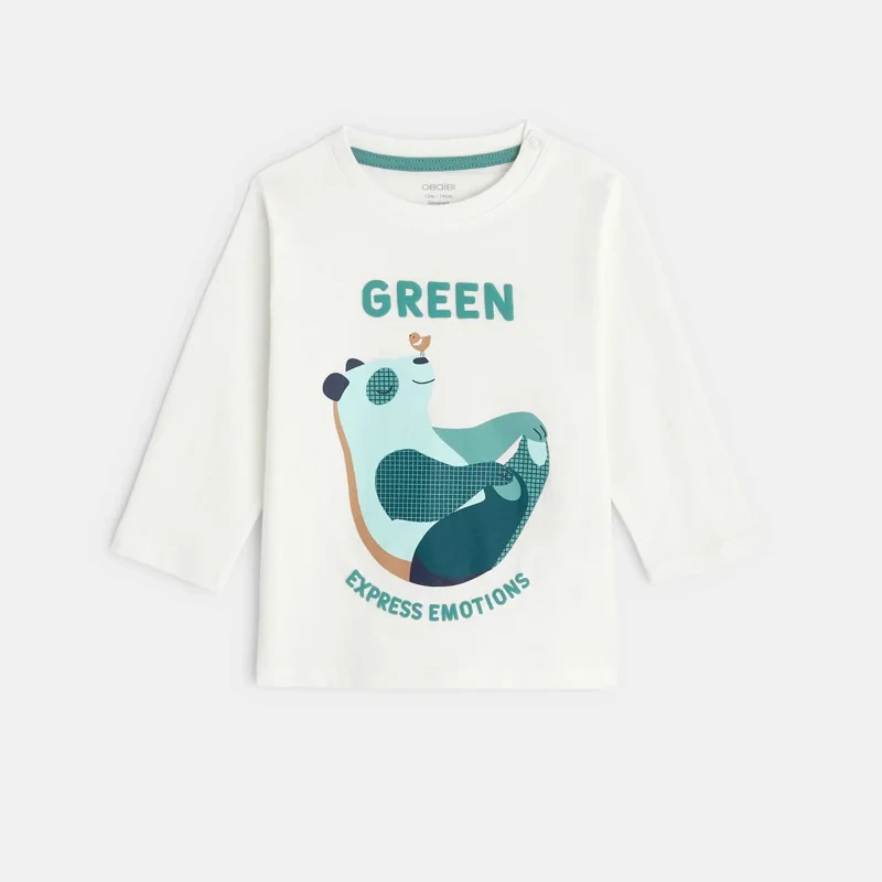 T-shirt Green expression blanc bébé garçon Blanc