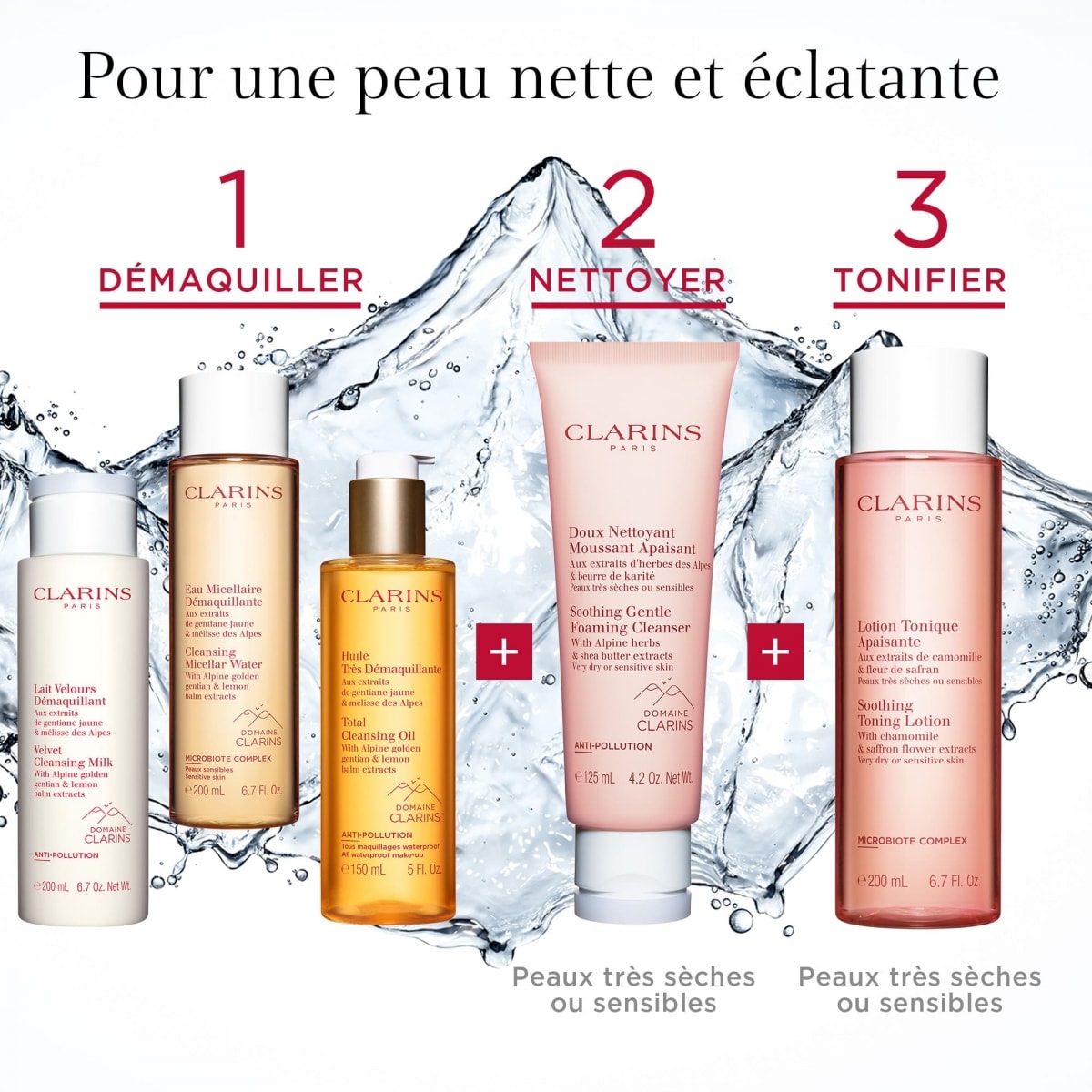 CLARINS Doux Nettoyant Moussant Apaisant Peaux Très Sèches ou Sensibles