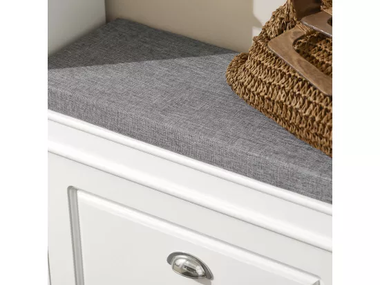 Banc à Chaussures Meuble à Chaussures avec Assise Coussin Rembourré, FSR82-K-W