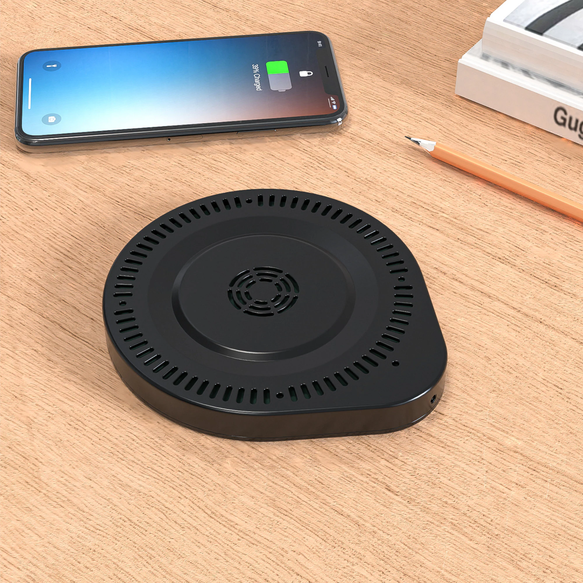 QI Unterbau Ladegerät schwarz Ladedistanz 15 - 30 mm Smart Wireless