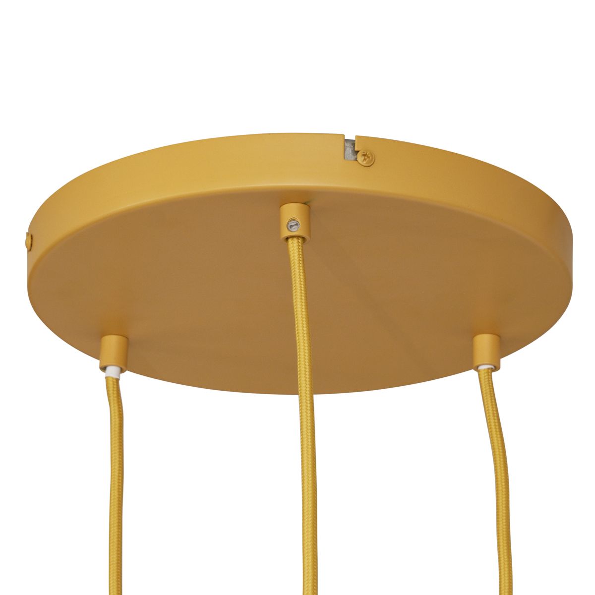Retro hanglamp okergeel met mat glas 3-lichts - Fedde