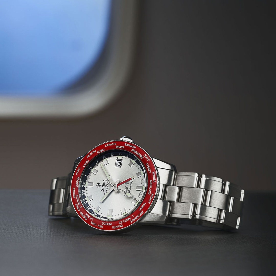 Zodiac Super Sea Wolf GMT World Time Automatic