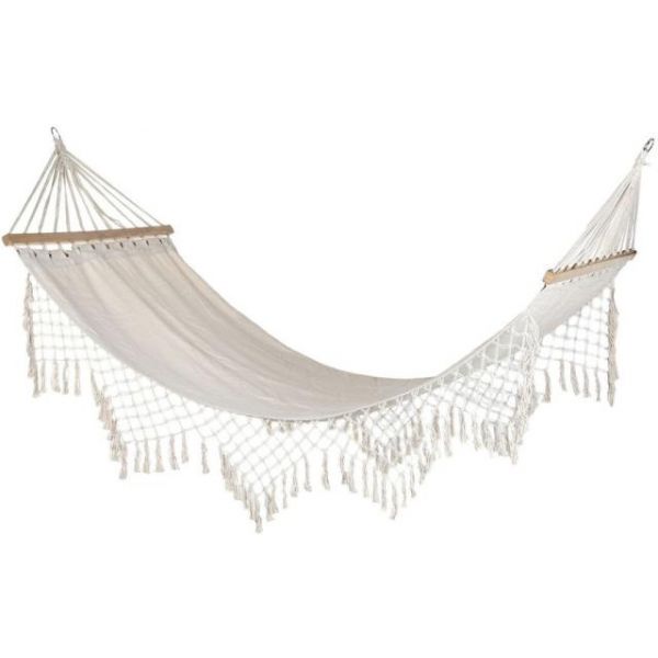 Dkd Home Decor Cama de Rede Eik Franjas 280 x 100 x 5cm (branco) - S3042450