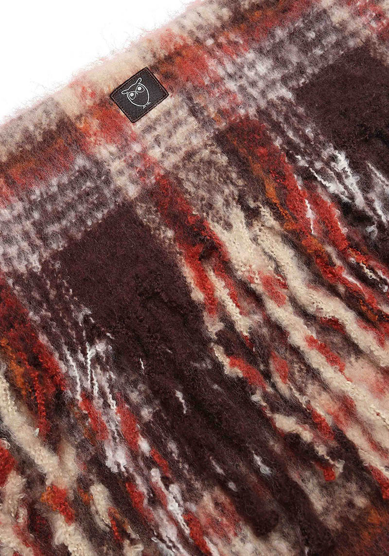Knowledge Cotton Apparel Schal Checked Scarf Brown Check