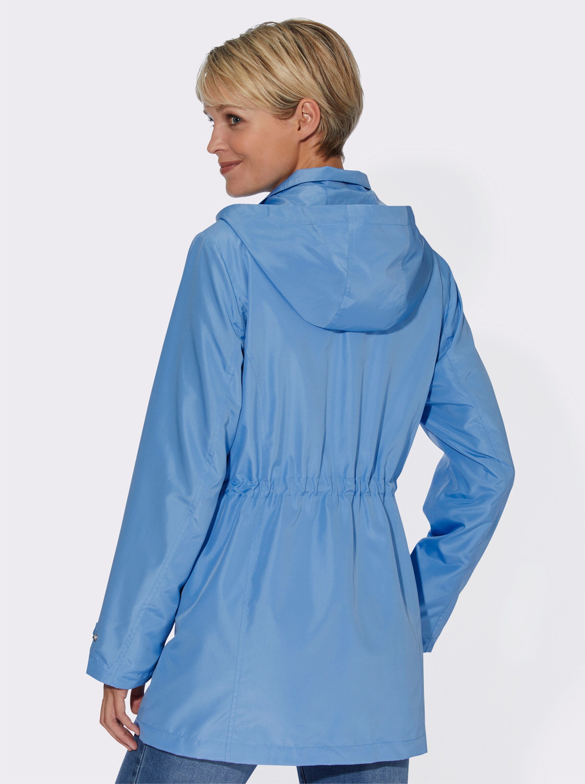 Jacke mit regulierbarer Kapuze und Taille