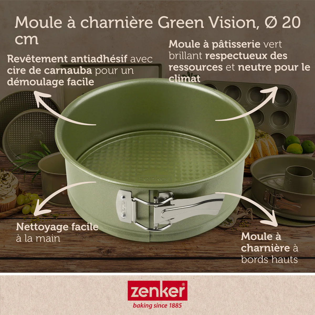 Moule à manqué à charnière 20 cm Green Vision Zenker