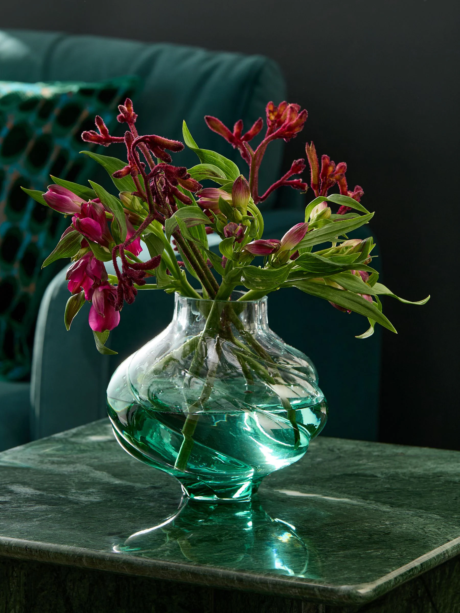 Swirl Shaped Glass Vase