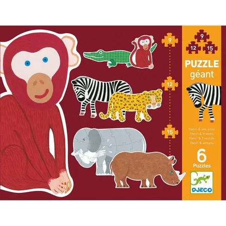 Djeco Puzzle: Henri & Freunde, 73 Teile