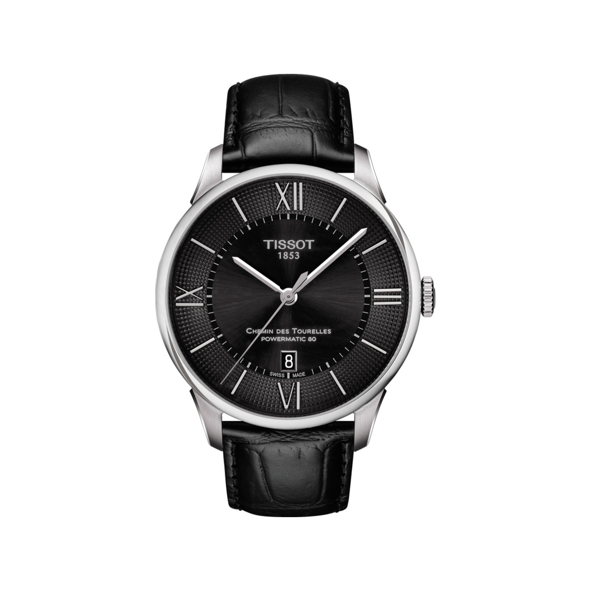 Montre Tissot homme automatique acier cuir noir