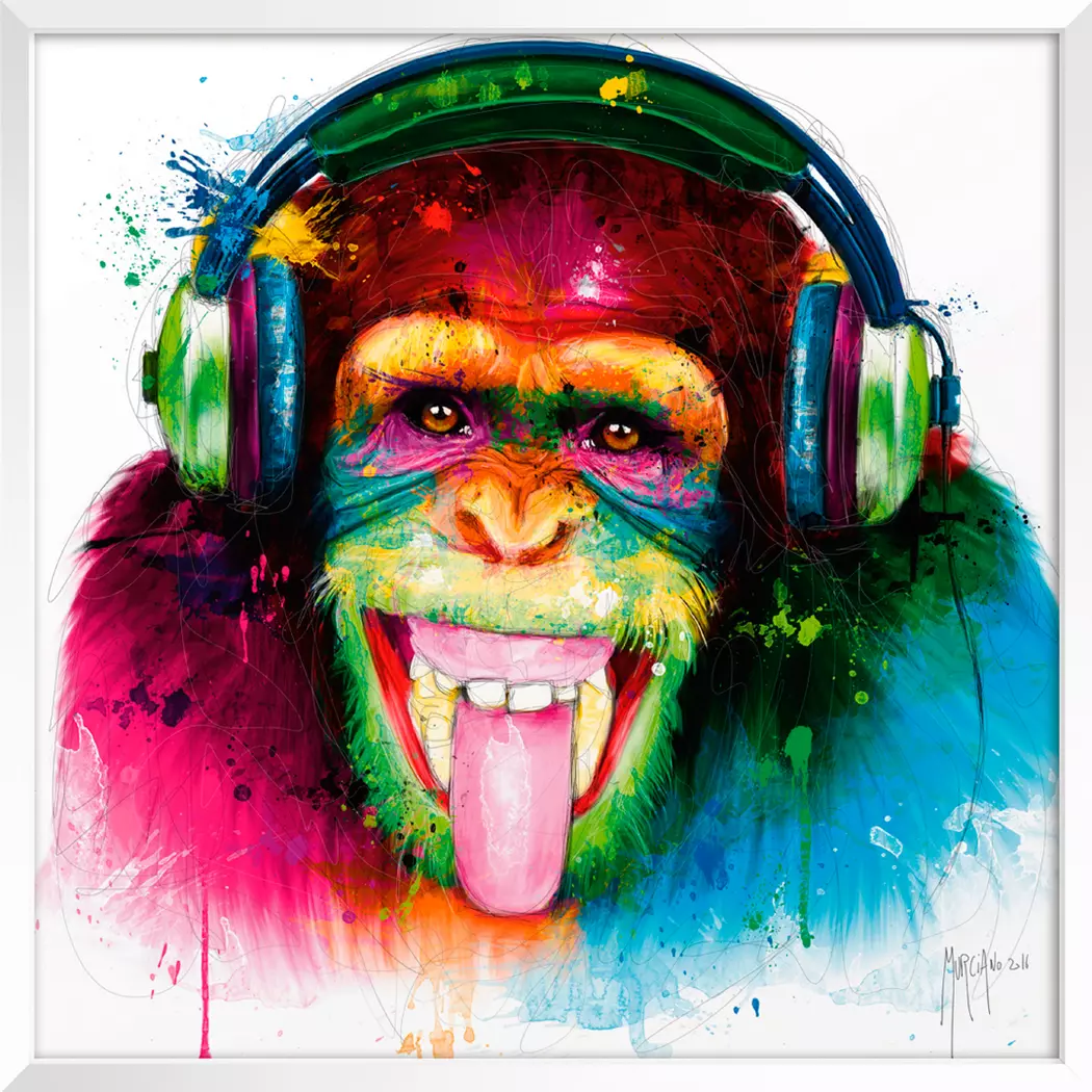 Wandbild 30 x 30 cm DJ Monkey