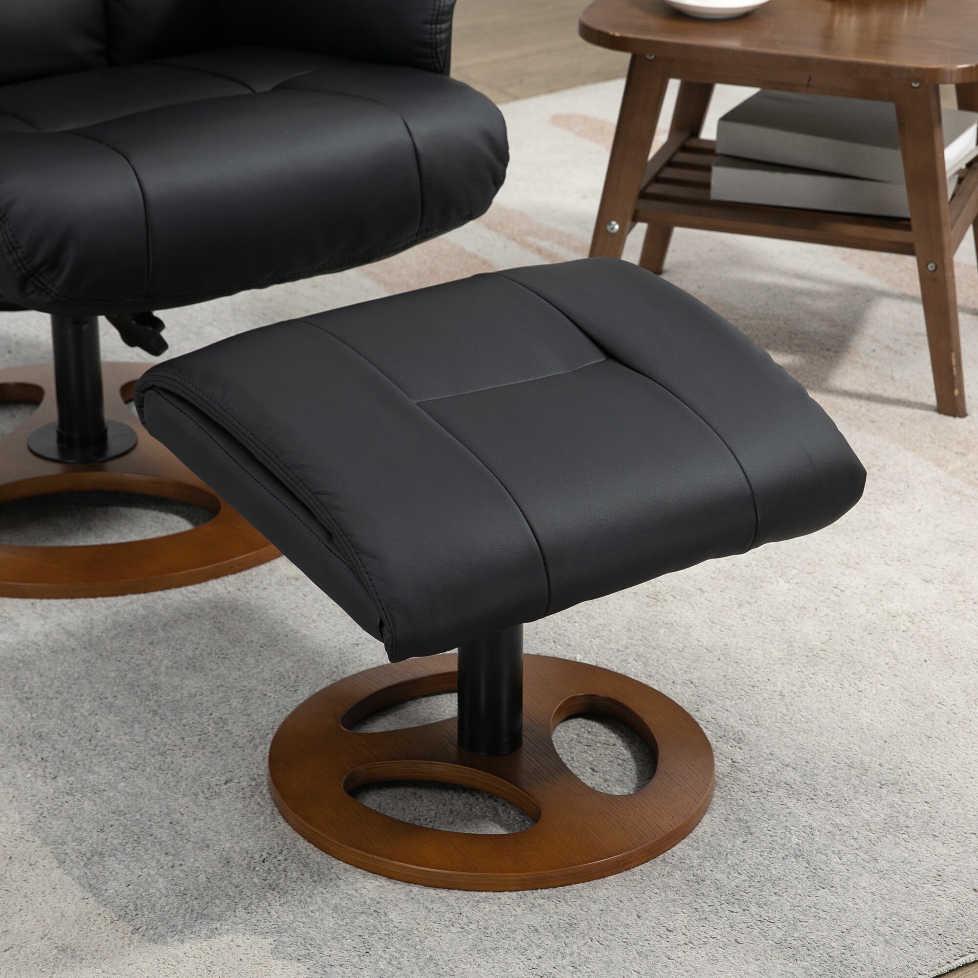 HOMCOM Massagesessel mit Fußhocker schwarz 77L x 89B x 110H cm