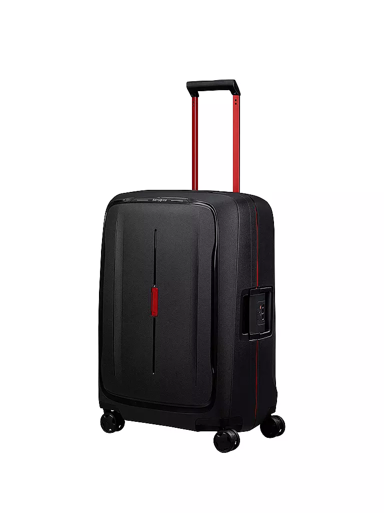 SAMSONITE Trolley ESSENS SPINNER 69cm charcoal/red schwarz