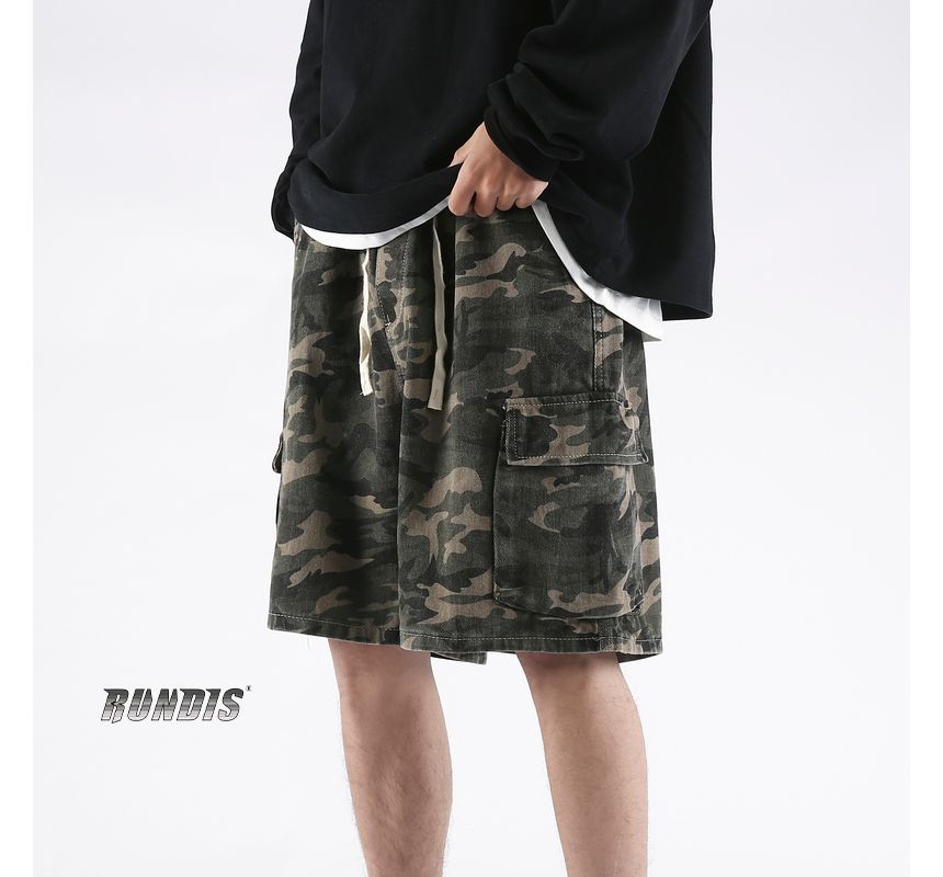 emeisa - Camouflage Cargo Bermuda Shorts met Trekkoord Taille