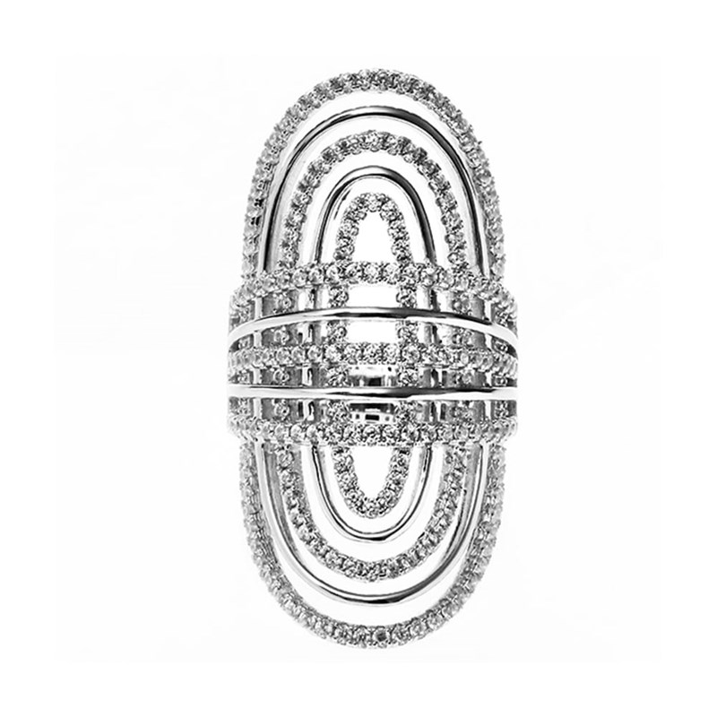 Bague Argent Ellipse Moderne