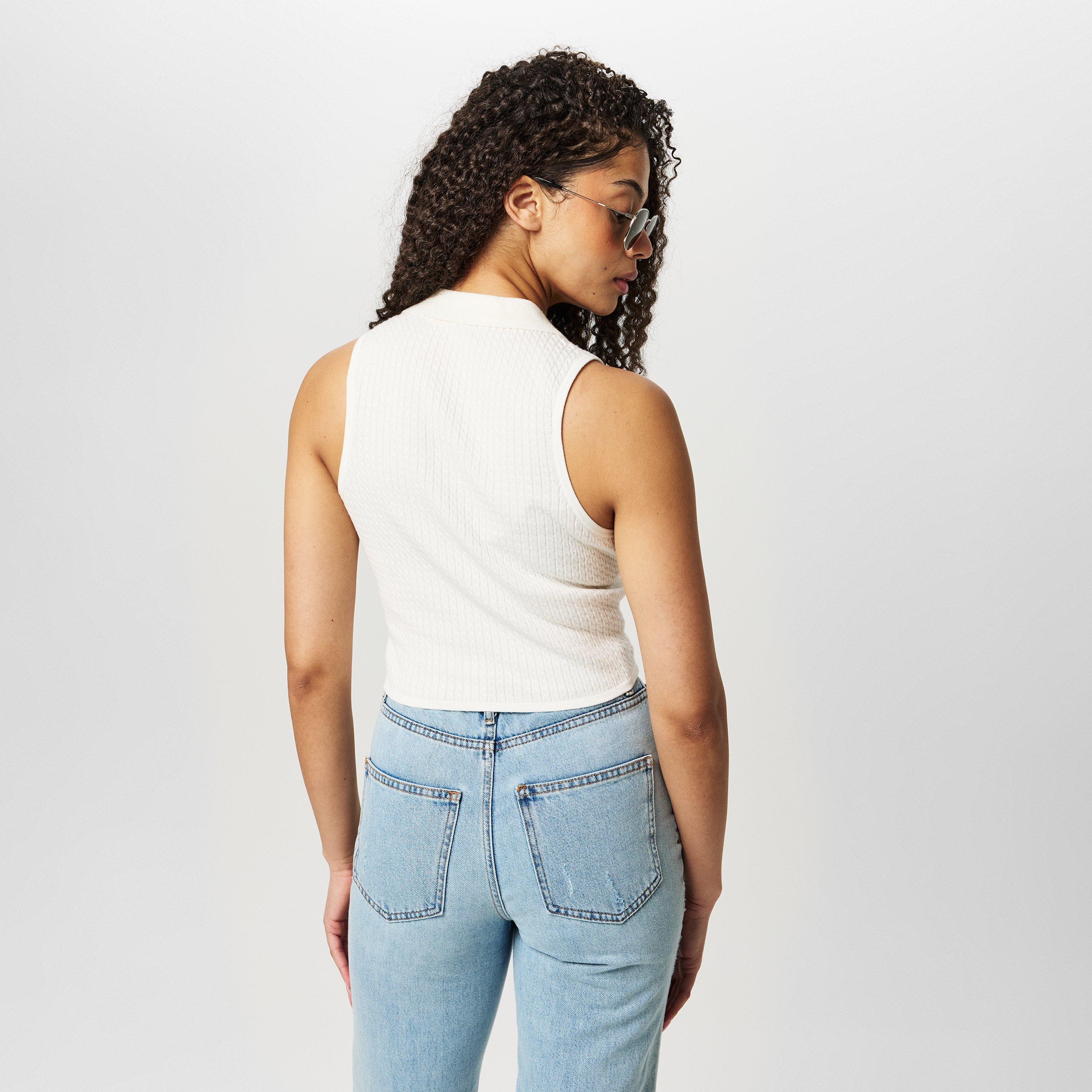 Jack Wills JW Cable Stitch Polo Vest