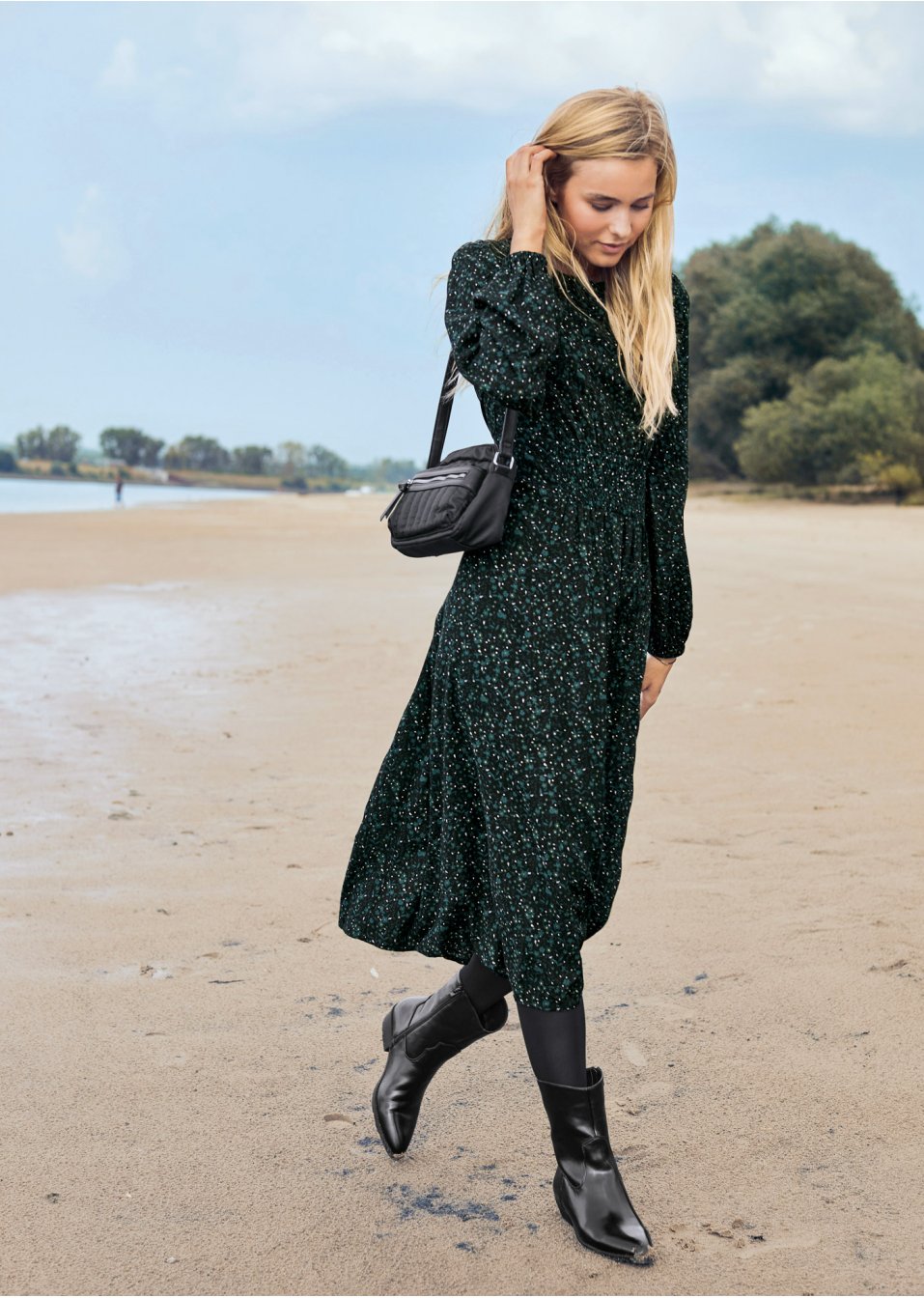 Robe midi à imprimé floral