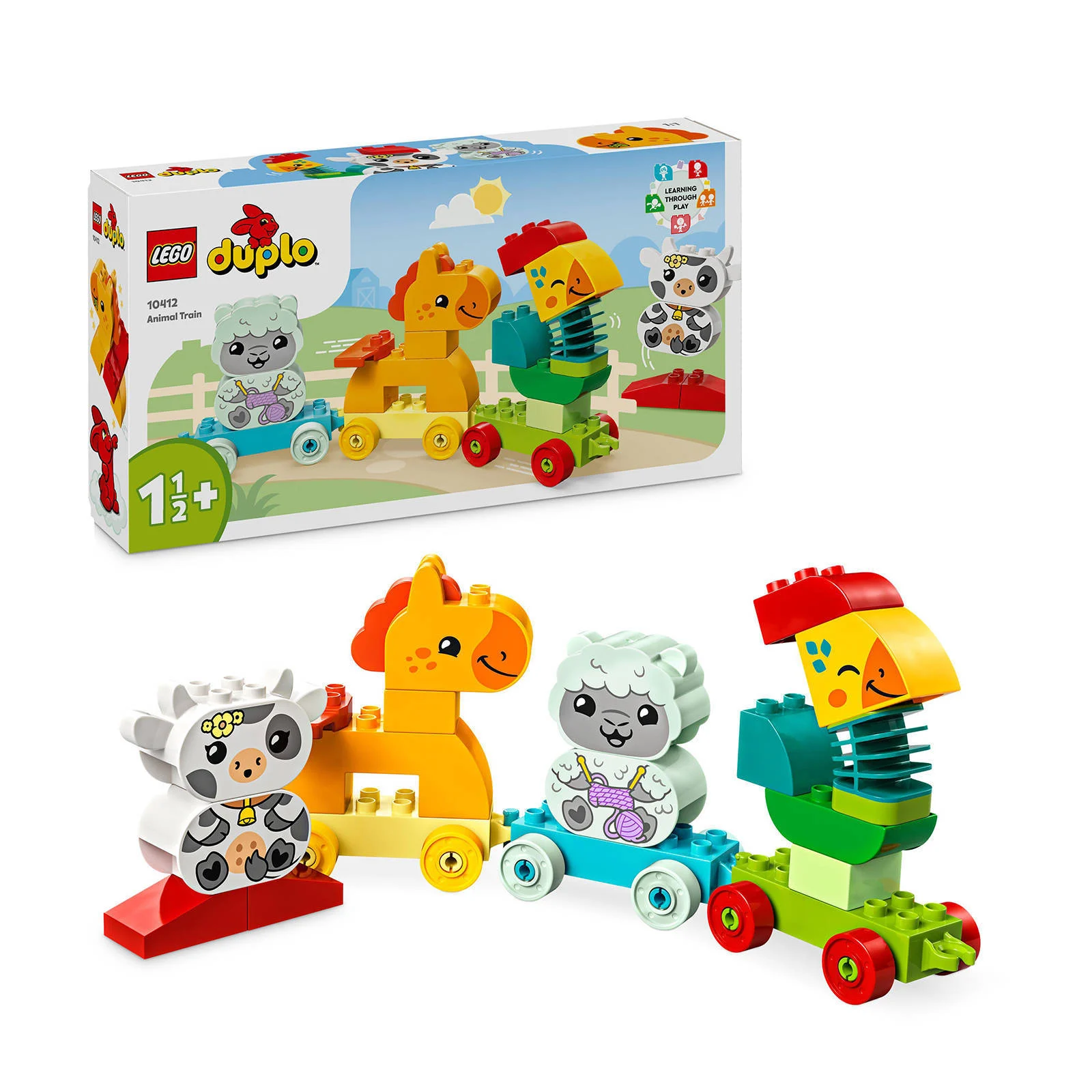 LEGO Mijn eerste dierentrein Educatief Peuterspeelgoed op Wielen 10412