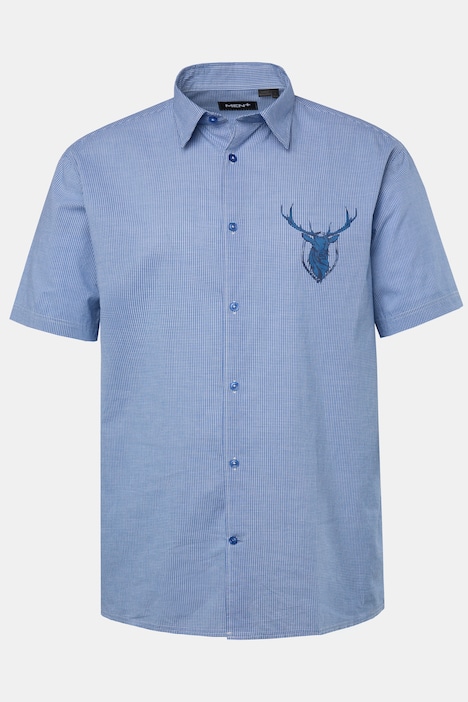 Men+ Trachtenhemd, Halbarm, Vichy-Karo, Kentkragen, Comfort Fit, bis 8 XL