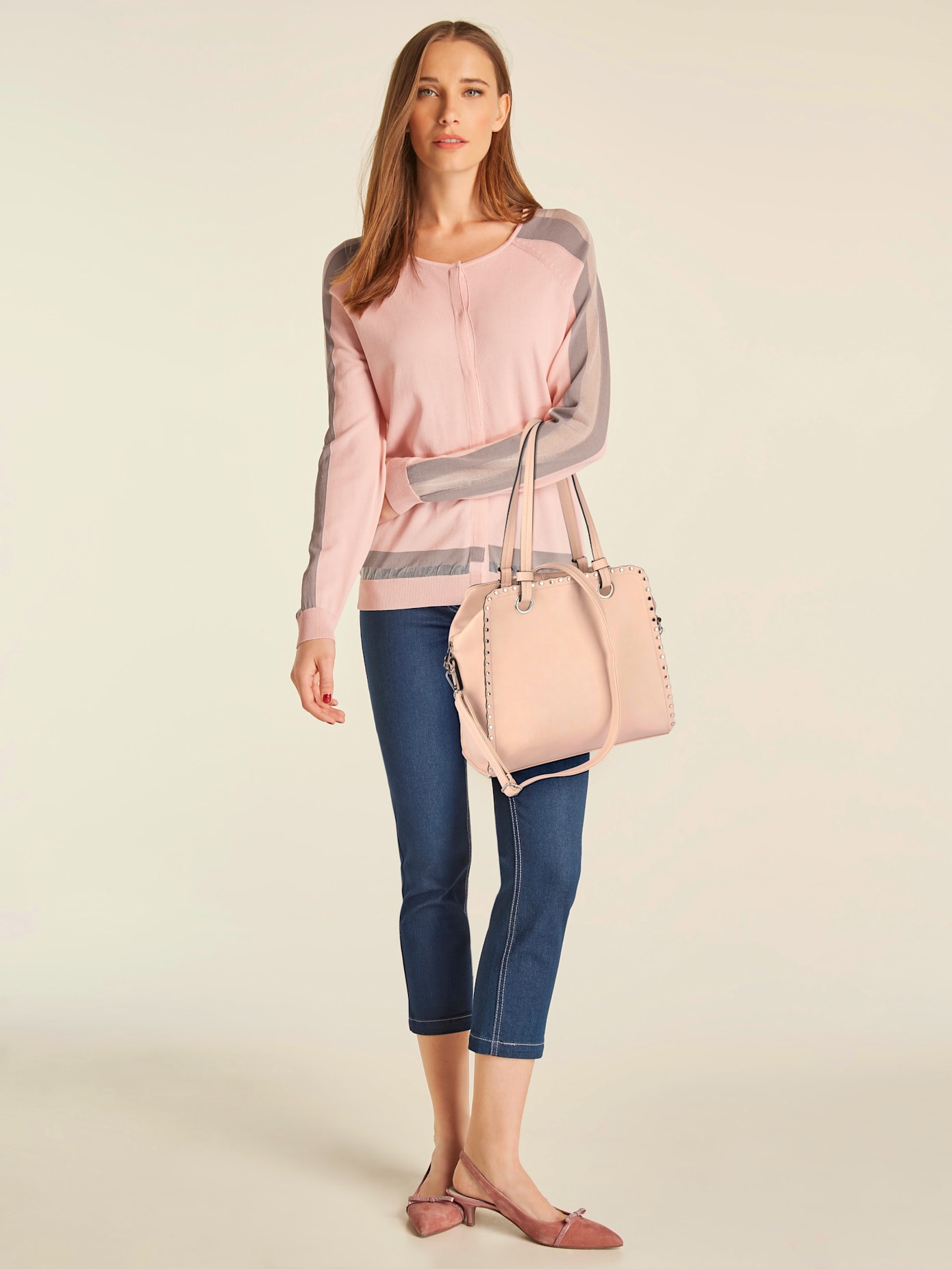 Jeans effet ventre plat longueur 7/8